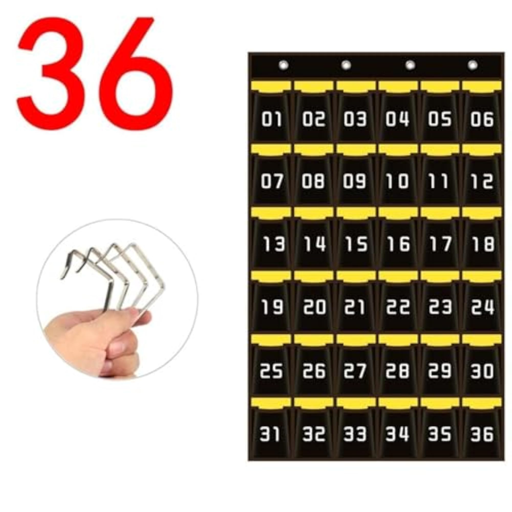 Classroom Pocket Chart Wall Hanging with Number Storage Bag